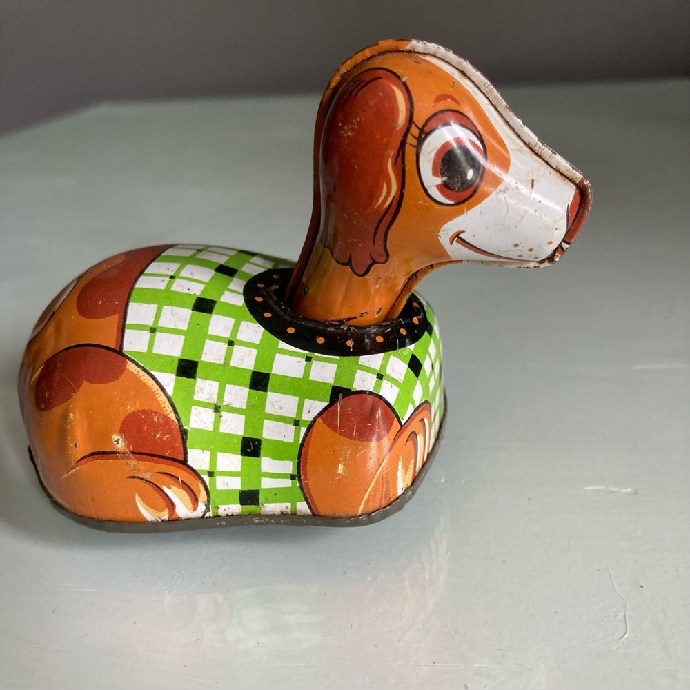 1950’s Vintage Bobbing Head Tin Dog Toy
